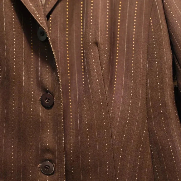 Vintage Norton McNaughton Blazer Womens Petites 8P Brown Pockets Single Breasted - Picture 6 of 8
